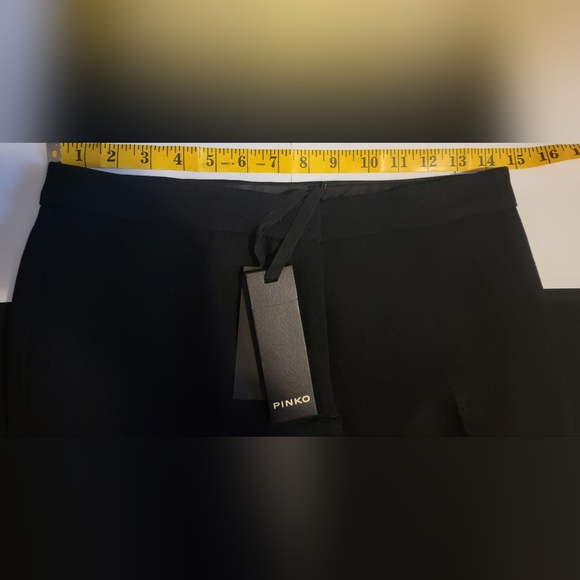 Pinko Womens Torchio Black Long Flared Trousers Italian size 44 / U.S. size 8 - Picture 7 of 11